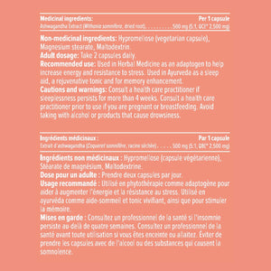Suplemento de ashwagandha HEAL + CO. | Extracto de alta potencia 5:1, 500 mg por ración | Apoyo contra el estrés y la energía | 120 cápsulas de 500 mg