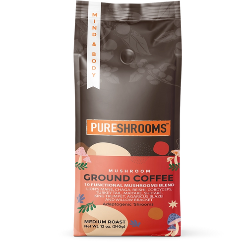 Pureshroom's Perfect 10 Mushroom Ground Coffee